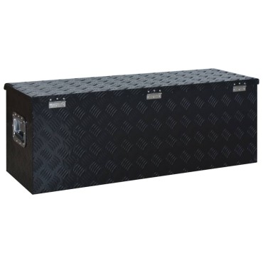vidaXL Κουτί Αποθήκευσης Μαύρο 1085 x 370 x 400 χιλ. Αλουμινίου