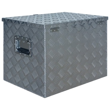 vidaXL Κουτί Αποθήκευσης Ασημί 610 x 430 x 455 εκ. Αλουμινίου