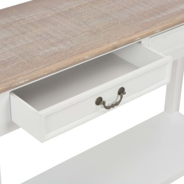 vidaXL Τραπέζι Κονσόλα Λευκό 110x35x80cm Ξύλινο 1 τεμ.