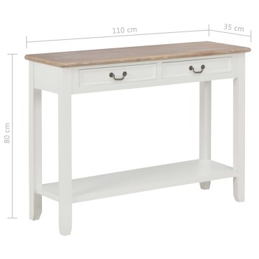 vidaXL Τραπέζι Κονσόλα Λευκό 110x35x80cm Ξύλινο 1 τεμ.