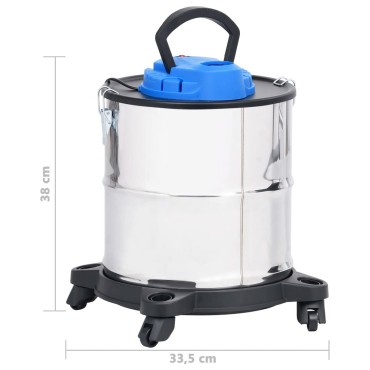 vidaXL Σκούπα Στάχτης 1200 W 20 Λίτρων με Φίλτρο HEPA Ανοξείδ. Ατσάλι