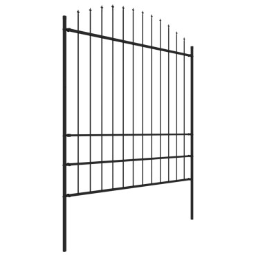 vidaXL Κάγκελα Περίφραξης με Λόγχες Μαύρα (1,75-2)x8,5 μ. Ατσάλινα