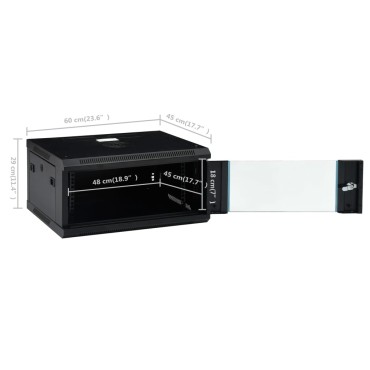 vidaXL Καμπίνα Δικτύου Επιτοίχια 4U 19'' IP20 600 x 450 x 285 χιλ.