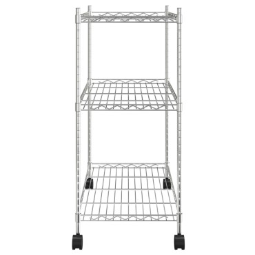 vidaXL Ραφιέρα 3 Επιπέδων με Τροχούς Χρωμέ 60x35x81 εκ. 150 κ.