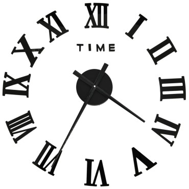 vidaXL Ρολόι Τοίχου Τρισδιάστατο Μοντέρνο Μαύρο 100 εκ. XXL