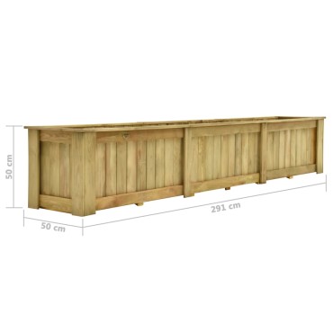 vidaXL Υπερυψωμένη Γλάστρα 291 x 50 x 50 εκ. Εμποτισμένο Ξύλο Πεύκου