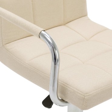 vidaXL Καρέκλες Μπαρ 2 τεμ. Κρεμ Υφασμάτινες 53x52x(92-112)cm