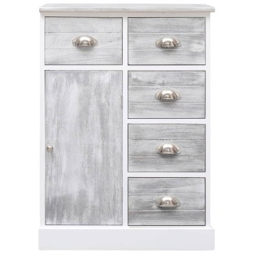 vidaXL Ντουλάπι με 10 Συρτάρια Γκρι 113x30x79cm από Ξύλο 1 τεμ.