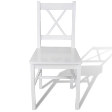 vidaXL Καρέκλες Τραπεζαρίας 6 τεμ. Λευκές από Ξύλο Πεύκου 41,5x45,5x85,5cm