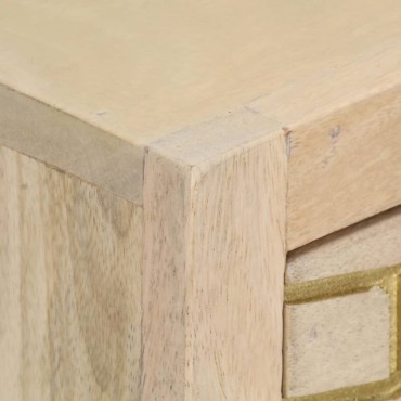 vidaXL Τραπέζι Κονσόλα Χρυσό 90x30x75cm από Μασίφ Ξύλο Μάνγκο 1 τεμ.