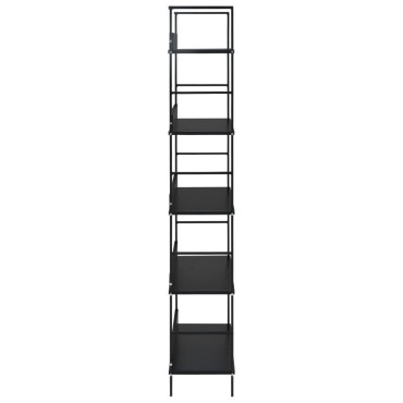 vidaXL Ραφιέρα 5 Επιπέδων Μαύρη 60x27,6x158,5cm Επεξεργασμένο Ξύλο 1 τεμ.