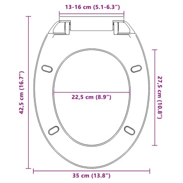 vidaXL Κάλυμμα Λεκάνης με Μηχανισμό Soft Close Οβάλ Πράσινο