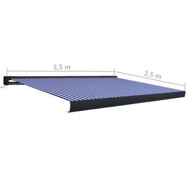vidaXL Τέντα Κασετίνα με Μοτέρ Μπλε / Λευκή 350 x 250 εκ.