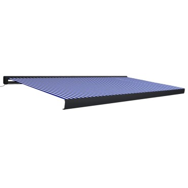vidaXL Τέντα Κασετίνα με Μοτέρ Μπλε / Λευκή 500 x 300 εκ.