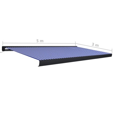 vidaXL Τέντα Κασετίνα με Μοτέρ Μπλε / Λευκή 500 x 300 εκ.