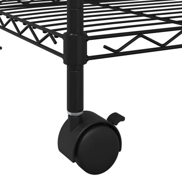 vidaXL Ραφιέρα 3 Επιπέδων με Τροχούς Μαύρη 60x35x81 εκ. 150 κ.