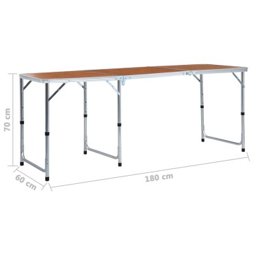 vidaXL Τραπέζι Κάμπινγκ Πτυσσόμενο 180 x 60 εκ. Αλουμινίου