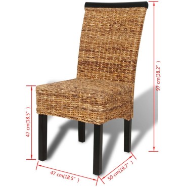 vidaXL Καρέκλες Τραπεζαρίας 6 τεμ. από Άμπακα / Μασίφ Ξύλο Μάνγκο 47x50x97cm
