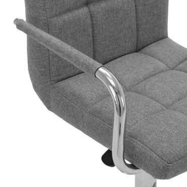 vidaXL Σκαμπό Μπαρ Ανοιχτό Γκρι Υφασμάτινο 53x52x(92-112)cm 1 τεμ.
