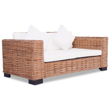 vidaXL Σετ Καναπέ 15 τεμ. από Γνήσιο Ρατάν 195x80x67cm  Διθέσιος Τριθέσιος