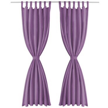 vidaXL Κουρτίνες με Θηλιές 2 τεμ. Λιλά 140x175cm από Microsatin
