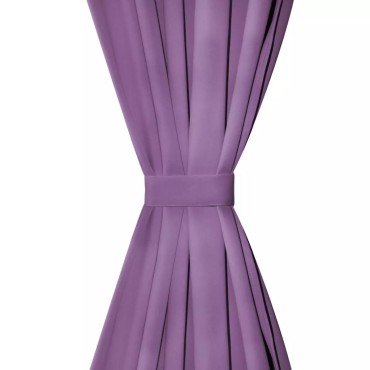 vidaXL Κουρτίνες με Θηλιές 2 τεμ. Λιλά 140x175cm από Microsatin