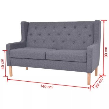 vidaXL Σετ Καναπέ 2 τεμ. Γκρι από Ύφασμα 76x68x90cm  Διθέσιος