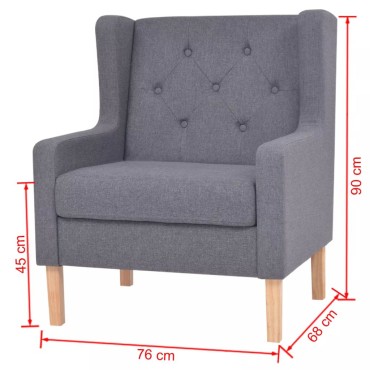 vidaXL Σετ Καναπέ 2 τεμ. Γκρι από Ύφασμα 76x68x90cm  Διθέσιος