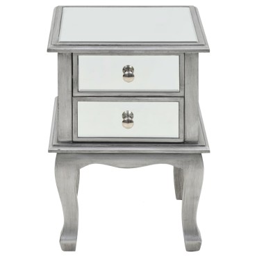 vidaXL Κομοδίνο Καθρέφτης 34,5x30x50cm από MDF και Γυαλί 1 τεμ.
