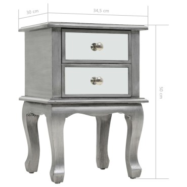 vidaXL Κομοδίνο Καθρέφτης 34,5x30x50cm από MDF και Γυαλί 1 τεμ.