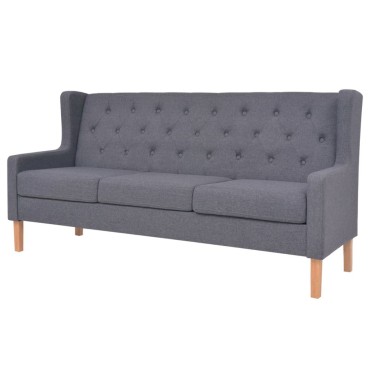 vidaXL Σετ Καναπέ 3 τεμ. Γκρι από Ύφασμα 76x68x90cm  Διθέσιος Τριθέσιος