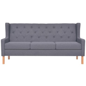 vidaXL Σετ Καναπέ 3 τεμ. Γκρι από Ύφασμα 76x68x90cm  Διθέσιος Τριθέσιος