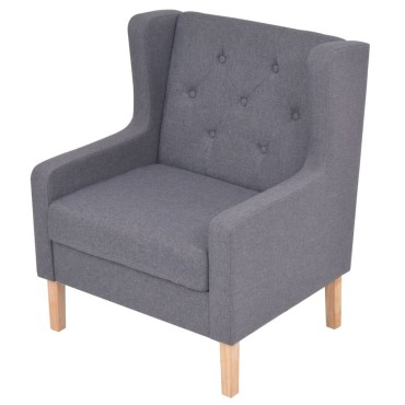 vidaXL Σετ Καναπέ 3 τεμ. Γκρι από Ύφασμα 76x68x90cm  Διθέσιος Τριθέσιος