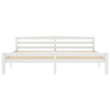 vidaXL Πλαίσιο Κρεβατιο Λευκό 200x200cm από Μασίφ Ξύλο Πεύκου 1 τεμ. - Διπλό
