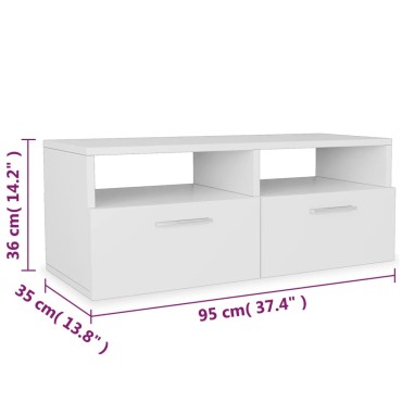vidaXL Έπιπλα Τηλεόρασης 2 τεμ. Λευκά 95x35x36cm από Επεξ. Ξύλο
