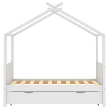 vidaXL Πλαίσιο Παιδικού Κρεβατιού+Συρτάρι Λευκό 80x160cm Ξύλο Πεύκου 1 τεμ. - Μονό