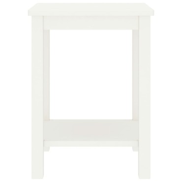 vidaXL Κομοδίνο Λευκό 35x30x47cm από Μασίφ Ξύλο Πεύκου 1 τεμ.