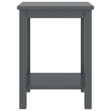 vidaXL Κομοδίνο Σκούρο Γκρι 35x30x47cm από Μασίφ Ξύλο Πεύκου 1 τεμ.