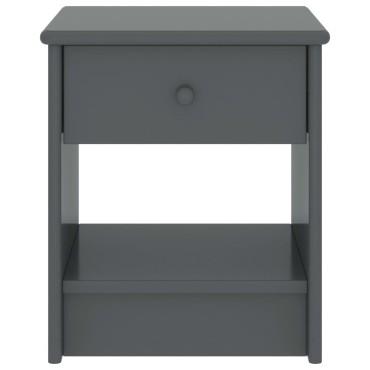 vidaXL Κομοδίνο Σκούρο Γκρι 35x30x40cm Μασίφ Ξύλο Πεύκου 1 τεμ.