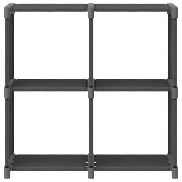 vidaXL Ραφιέρα με 4 Κύβους & Κουτιά Γκρι 69x30x72,5cm Υφασμάτινη 1 τεμ.