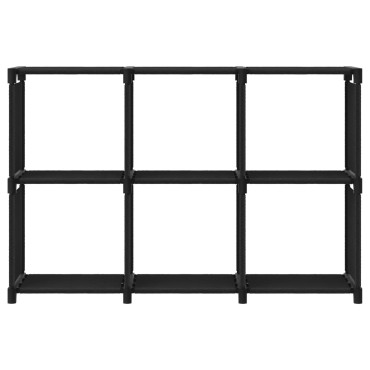 vidaXL Ραφιέρα με 6 Κύβους Μαύρη 103x30x72,5cm Υφασμάτινη 1 τεμ.