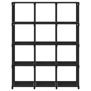 vidaXL Ραφιέρα με 12 Κύβους Μαύρη 103x30x141cm Υφασμάτινη 1 τεμ.