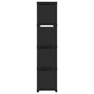 vidaXL Ραφιέρα με 12 Κύβους Μαύρη 103x30x141cm Υφασμάτινη 1 τεμ.