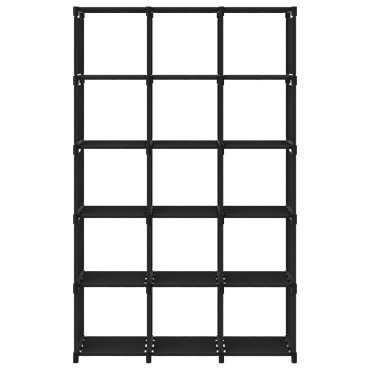 vidaXL Ραφιέρα με 15 Κύβους & Κουτιά Μαύρη 103x30x175,5cm Υφασμάτινη 1 τεμ.