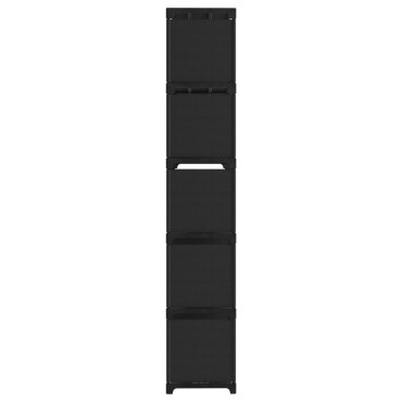 vidaXL Ραφιέρα με 15 Κύβους & Κουτιά Μαύρη 103x30x175,5cm Υφασμάτινη 1 τεμ.