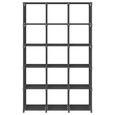 vidaXL Ραφιέρα με 15 Κύβους & Κουτιά Γκρι 103x30x175,5cm Υφασμάτινη 1 τεμ.