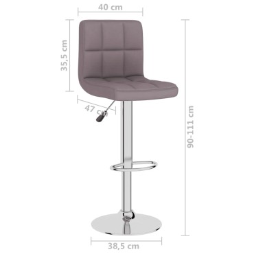 vidaXL Σκαμπό Μπαρ 2 τεμ. Χρώμα Taupe Υφασμάτινα 40x47x(90-111)cm