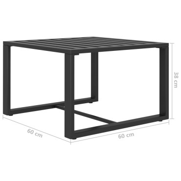 vidaXL Τραπεζάκι Σαλονιού Ανθρακί Αλουμινίου 60x60x38cm