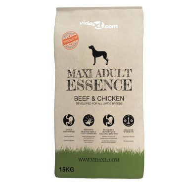 vidaXL Ξηρά Τροφή Σκύλων Premium Maxi Adult Essence Beef & Chicken 30κ