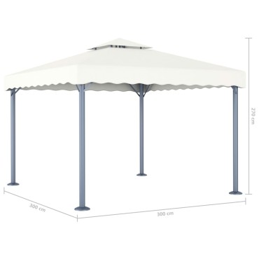 vidaXL Κιόσκι Κρεμ 300 x 300 εκ. Αλουμινίου